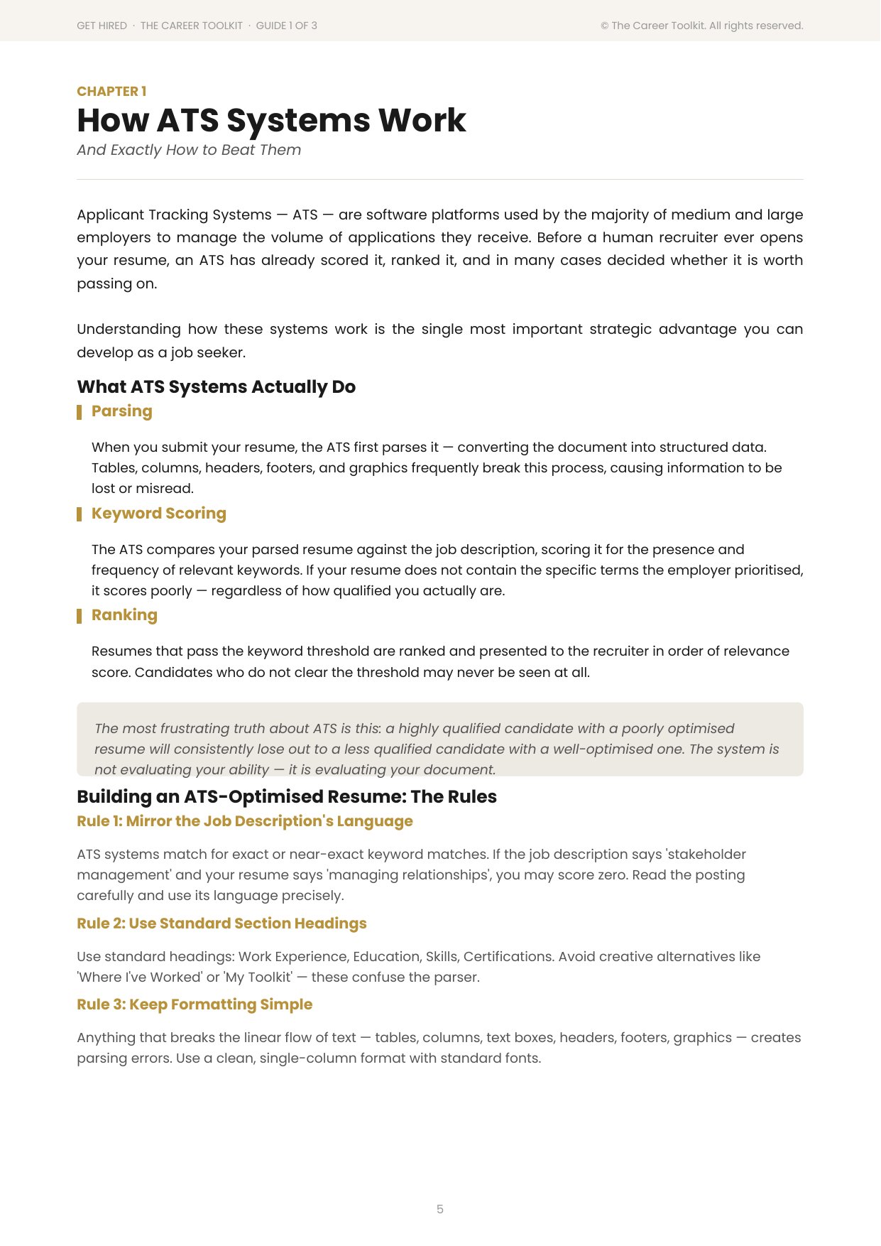 Get Hired — sample page